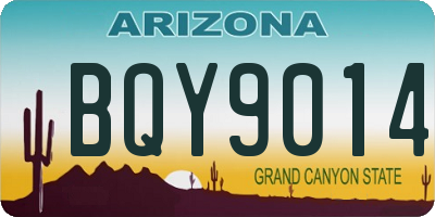 AZ license plate BQY9014