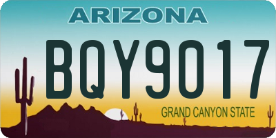 AZ license plate BQY9017