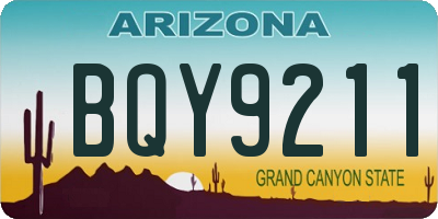 AZ license plate BQY9211