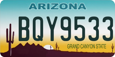 AZ license plate BQY9533