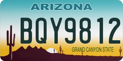 AZ license plate BQY9812