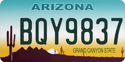 AZ license plate BQY9837