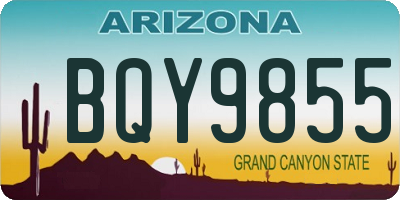 AZ license plate BQY9855