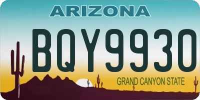 AZ license plate BQY9930