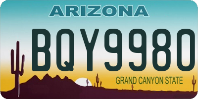 AZ license plate BQY9980