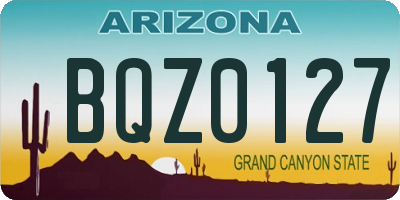 AZ license plate BQZ0127