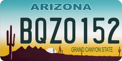 AZ license plate BQZ0152