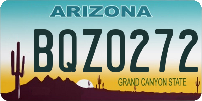AZ license plate BQZ0272