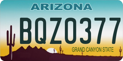 AZ license plate BQZ0377