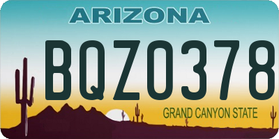 AZ license plate BQZ0378