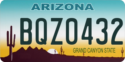 AZ license plate BQZ0432