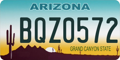 AZ license plate BQZ0572