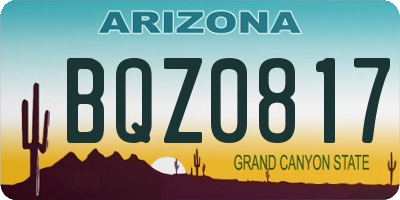 AZ license plate BQZ0817