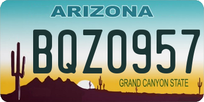 AZ license plate BQZ0957