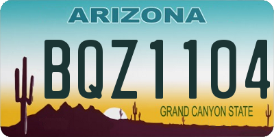 AZ license plate BQZ1104