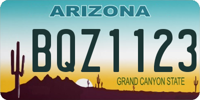 AZ license plate BQZ1123