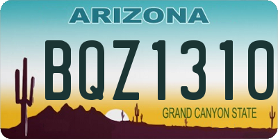 AZ license plate BQZ1310