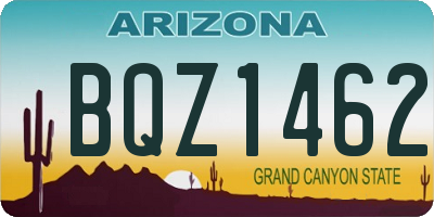 AZ license plate BQZ1462