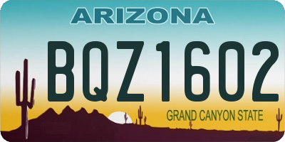 AZ license plate BQZ1602