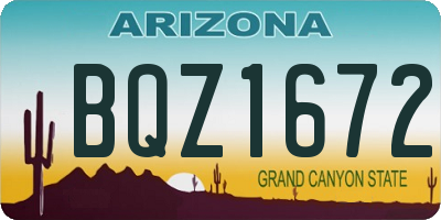 AZ license plate BQZ1672