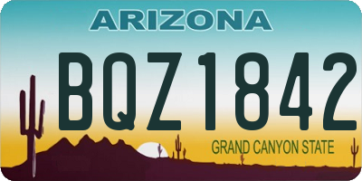 AZ license plate BQZ1842