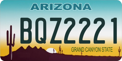 AZ license plate BQZ2221