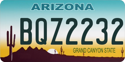 AZ license plate BQZ2232