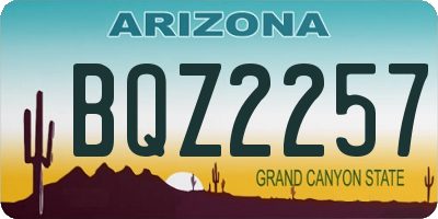 AZ license plate BQZ2257