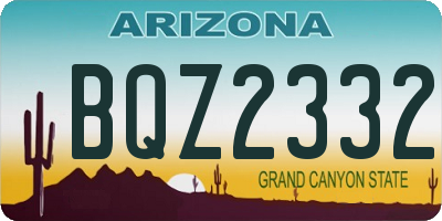 AZ license plate BQZ2332