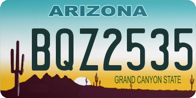 AZ license plate BQZ2535