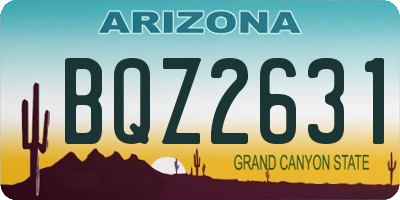 AZ license plate BQZ2631