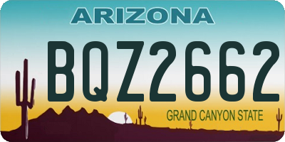 AZ license plate BQZ2662