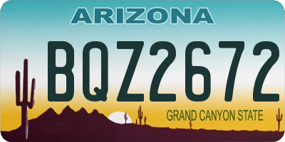 AZ license plate BQZ2672
