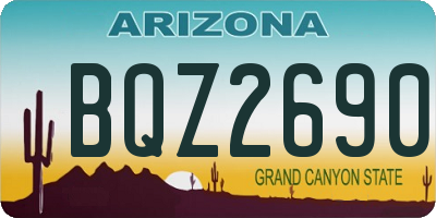 AZ license plate BQZ2690
