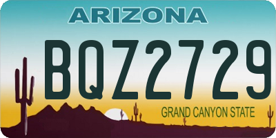 AZ license plate BQZ2729