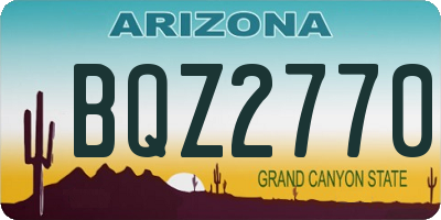 AZ license plate BQZ2770