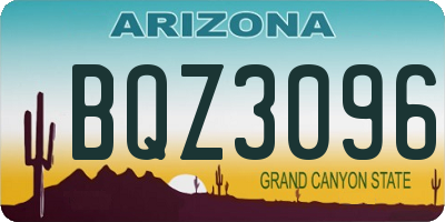 AZ license plate BQZ3096
