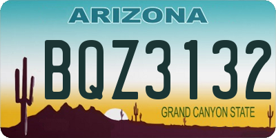 AZ license plate BQZ3132