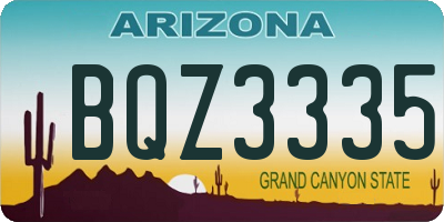 AZ license plate BQZ3335