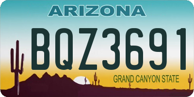 AZ license plate BQZ3691