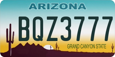 AZ license plate BQZ3777