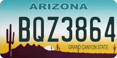 AZ license plate BQZ3864