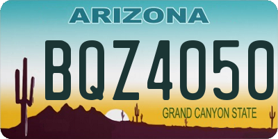 AZ license plate BQZ4050