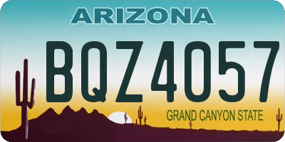 AZ license plate BQZ4057