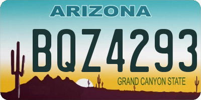 AZ license plate BQZ4293