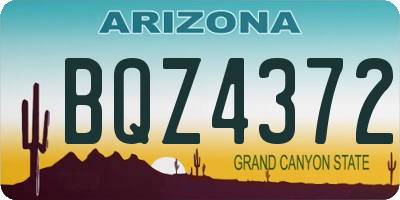 AZ license plate BQZ4372