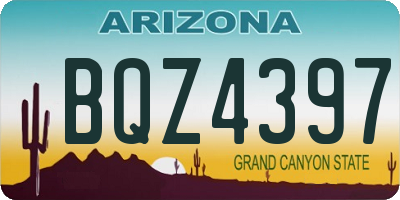 AZ license plate BQZ4397