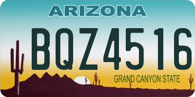 AZ license plate BQZ4516