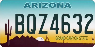 AZ license plate BQZ4632