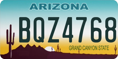 AZ license plate BQZ4768